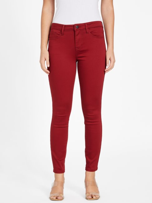 Jean Skinny Taille Mi-haute Eco Brenda Rouge Dark Jam Guess