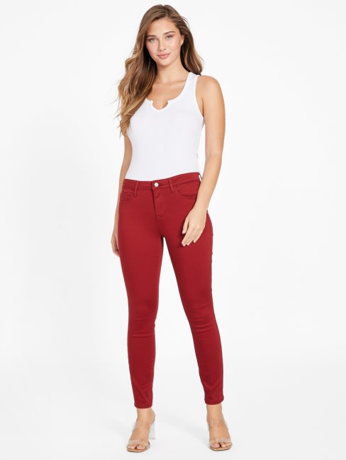 Jean Skinny Taille Mi-haute Eco Brenda Rouge Dark Jam Guess