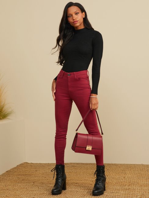 Beet Juice Rouge Guess Simmone Jean Skinny Taille Super Haute