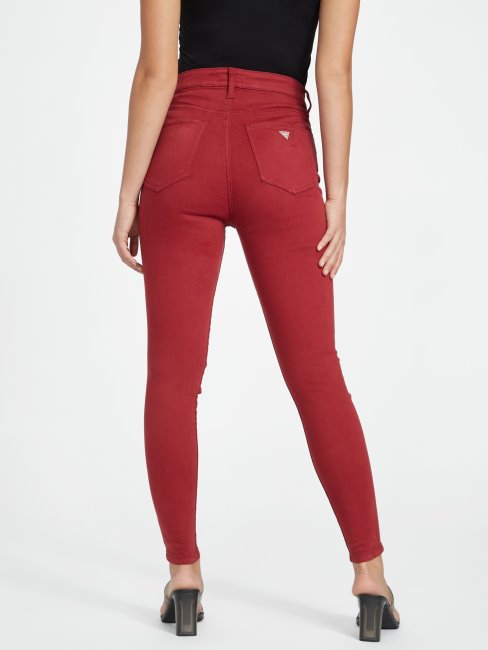Beet Juice Rouge Guess Simmone Jean Skinny Taille Super Haute