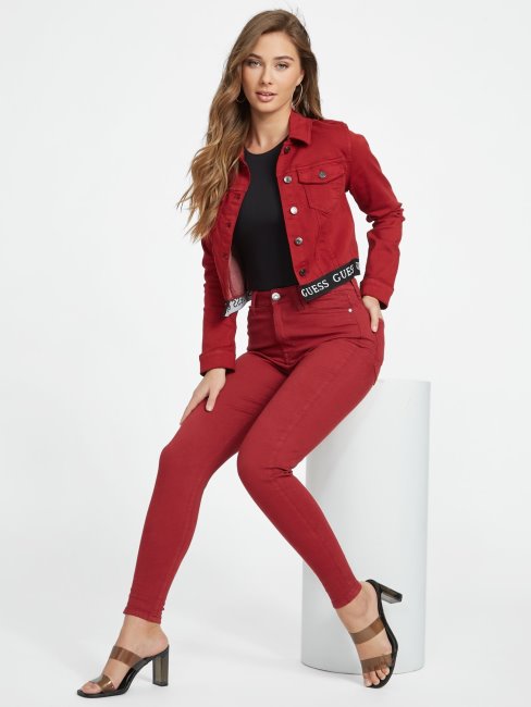 Beet Juice Rouge Guess Simmone Jean Skinny Taille Super Haute
