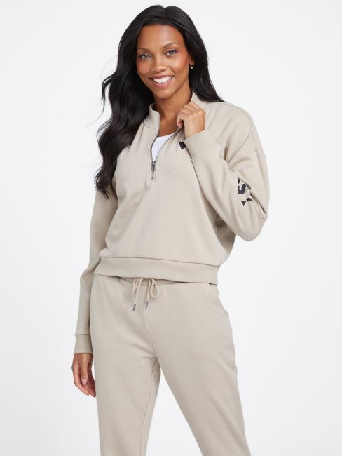 Guess Velours Taupe Tirette Logo Sabrina