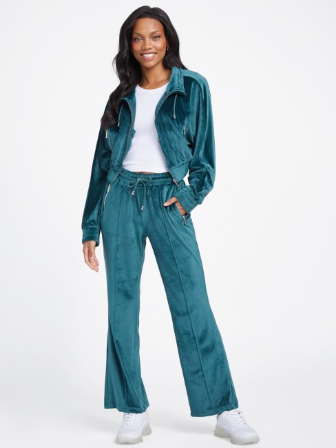 Veste Zippée En Velours Guess Eco Uma Jade Foncé