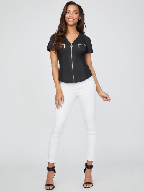 Guess Raya Haut Zippé Noir De Jais