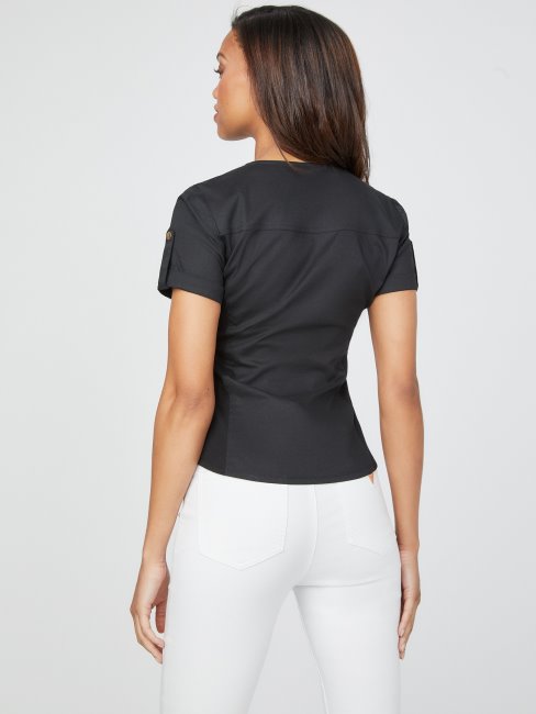 Guess Raya Haut Zippé Noir De Jais