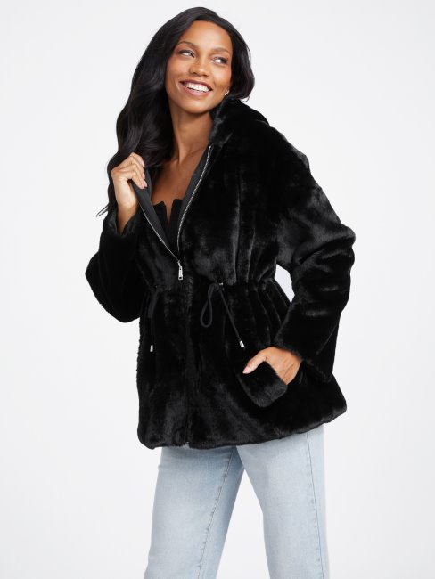 Guess Veste Réversible Fatima Noir De Jais