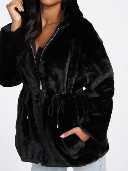 Guess Veste Réversible Fatima Noir De Jais