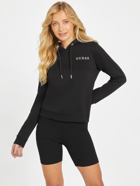 Guess Eda Logo Sweat à Capuche Noir De Jais
