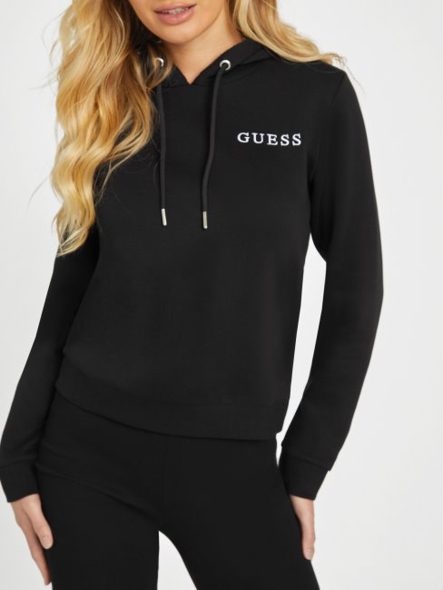 Guess Eda Logo Sweat à Capuche Noir De Jais