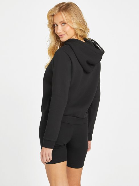 Guess Eda Logo Sweat à Capuche Noir De Jais