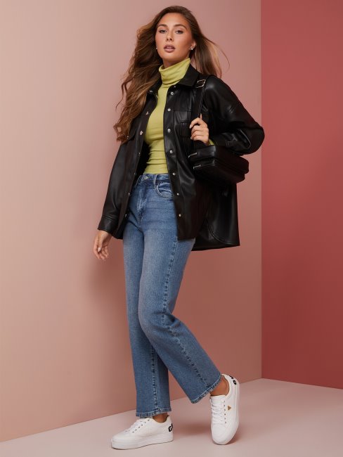 Veste Simili Cuir Java Noir De Jais Guess