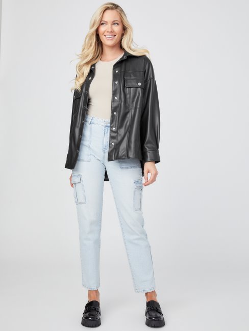 Veste Simili Cuir Java Noir De Jais Guess