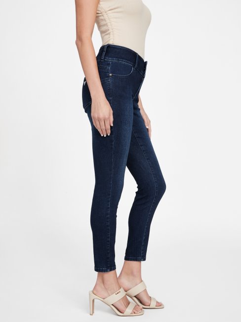 Guess Eco Shana - Jean Skinny Taille Mi-haute à Trois Boutons Délavé Foncé