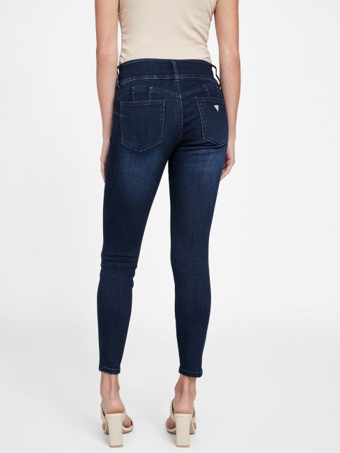 Guess Eco Shana - Jean Skinny Taille Mi-haute à Trois Boutons Délavé Foncé
