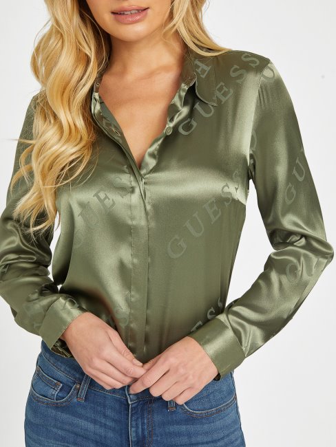 Guess Isle Wash 32'' Chemise En Satin à Logo Galina