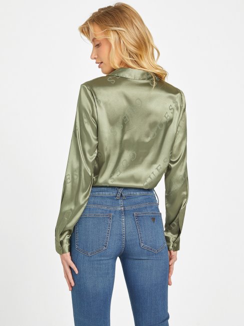 Guess Isle Wash 32'' Chemise En Satin à Logo Galina