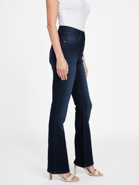 Jean Bootcut Taille Haute à Deux Boutons Guess Jazmine Délavé Foncé