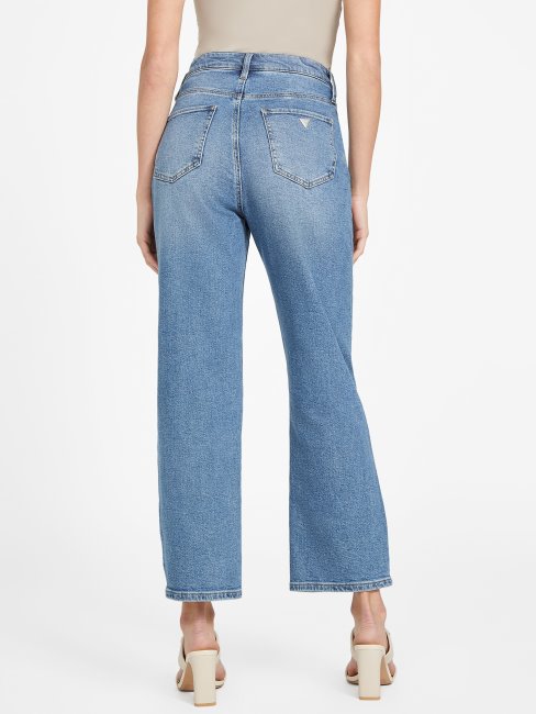 Jean Droit à Taille Ultra Haute Eco Jolene Délavé Moyen Guess