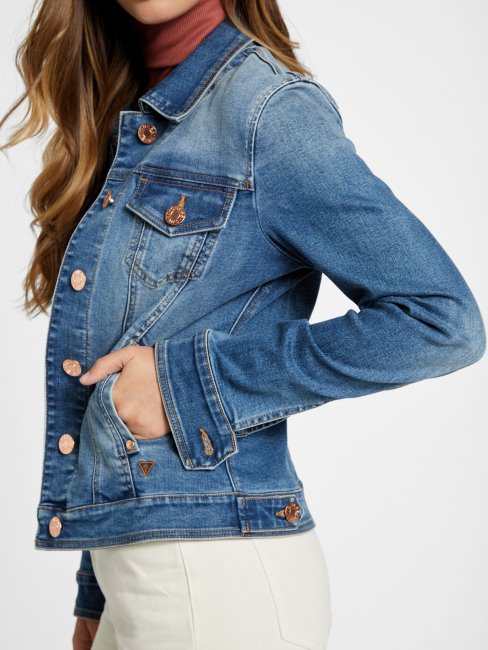 Guess Veste En Jean Alisana Délavé Moyen