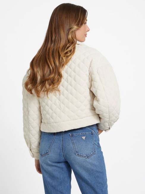 Veste Matelassée En Velours Côtelé Naja Vanille Blush Guess