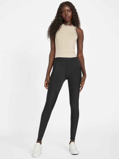 Débardeur Velours Taupe Logo De Noël Guess