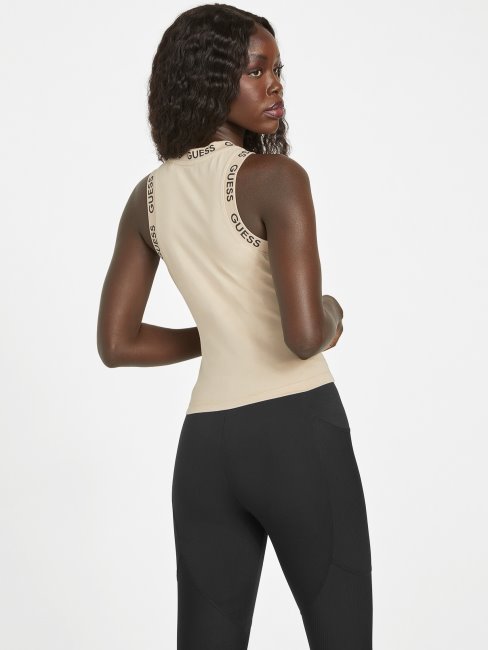 Débardeur Velours Taupe Logo De Noël Guess