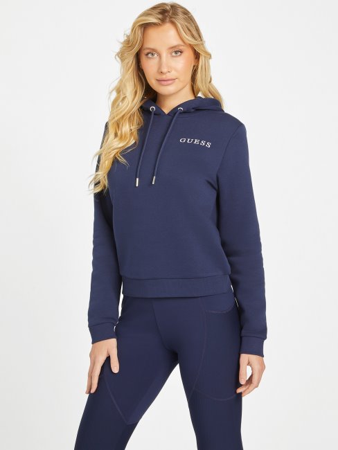 Sweat à Capuche Avec Logo Eda Guess Bleu Marine Nocturne