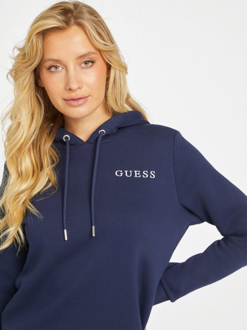 Sweat à Capuche Avec Logo Eda Guess Bleu Marine Nocturne