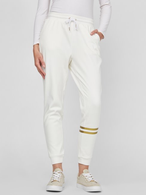 Guess Pantalon De Jogging à Logo Pilar Blanc Albâtre