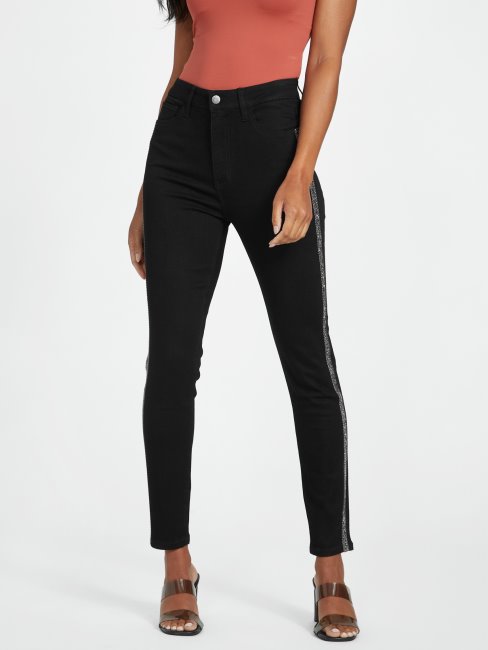 Jean Skinny Noir à Cristaux Pianna