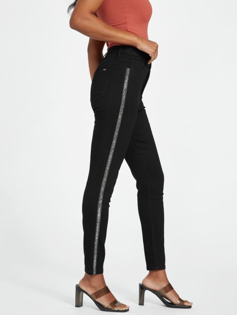 Jean Skinny Noir à Cristaux Pianna