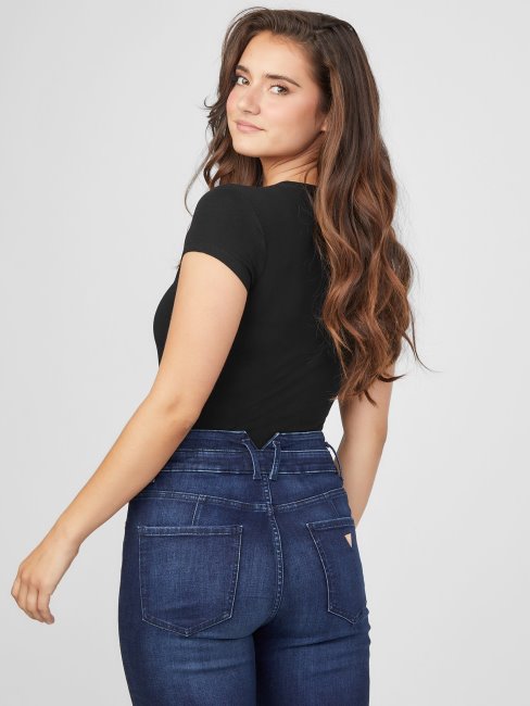 Tee Shirt Logo Gigi Noir Jet Guess