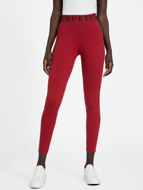 Jus De Betterave Legging Rouge Mailley Logo Guess