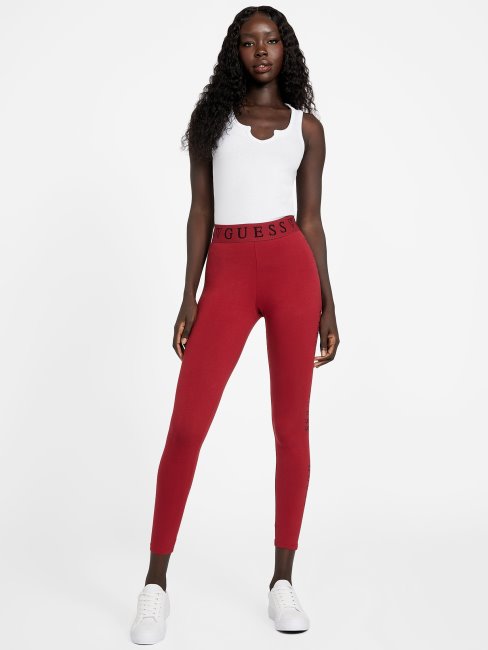 Jus De Betterave Legging Rouge Mailley Logo Guess