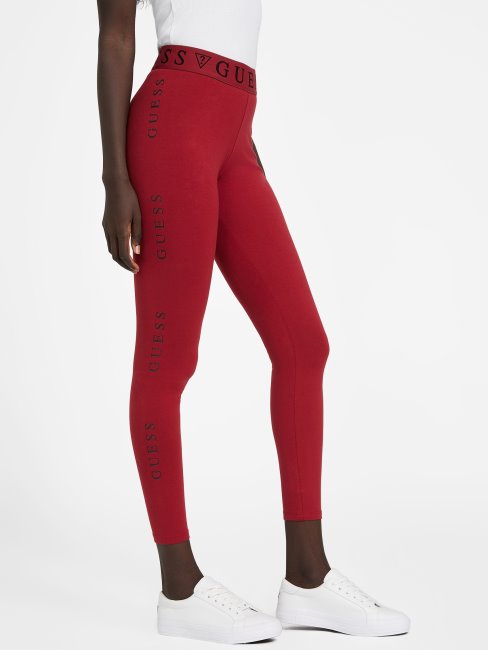 Jus De Betterave Legging Rouge Mailley Logo Guess