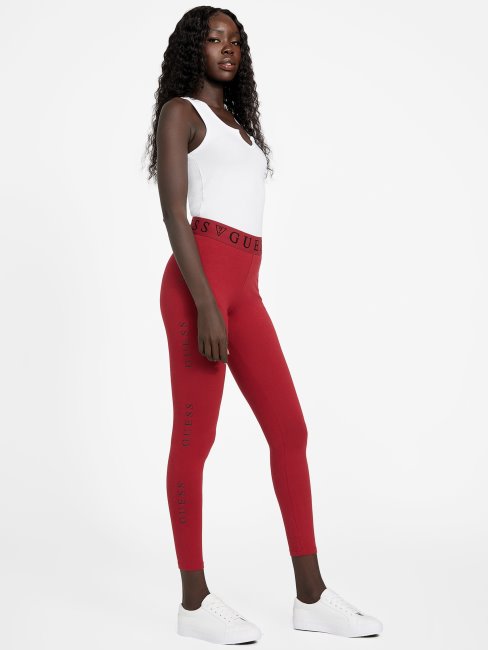 Jus De Betterave Legging Rouge Mailley Logo Guess