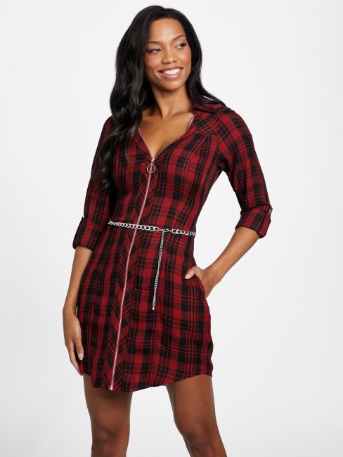 Guess Holiday Bliss - Robe-chemise Tissée Abelina à Carreaux