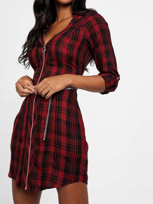 Guess Holiday Bliss - Robe-chemise Tissée Abelina à Carreaux