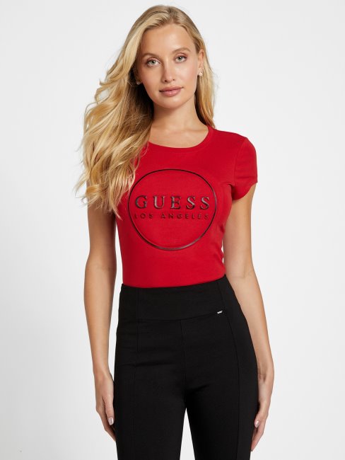 Tee Shirt Rugby Rouge Logo Gigi Guess