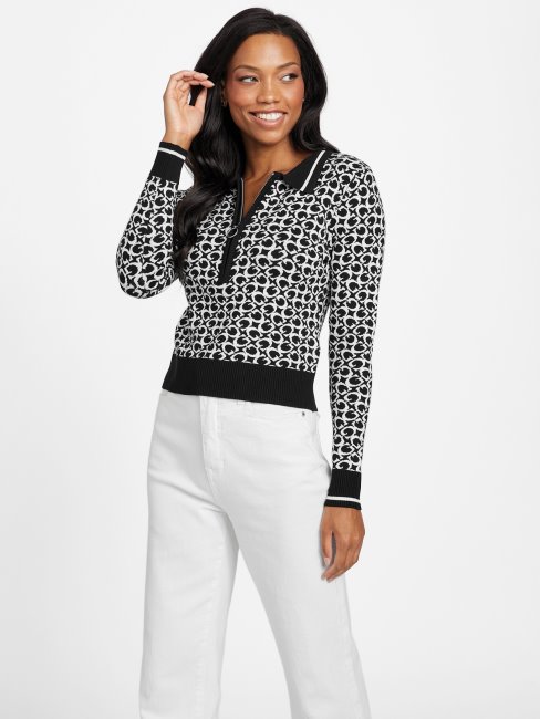 Pull Guess Noir De Jais Avec Logo Multi Eco Lohan