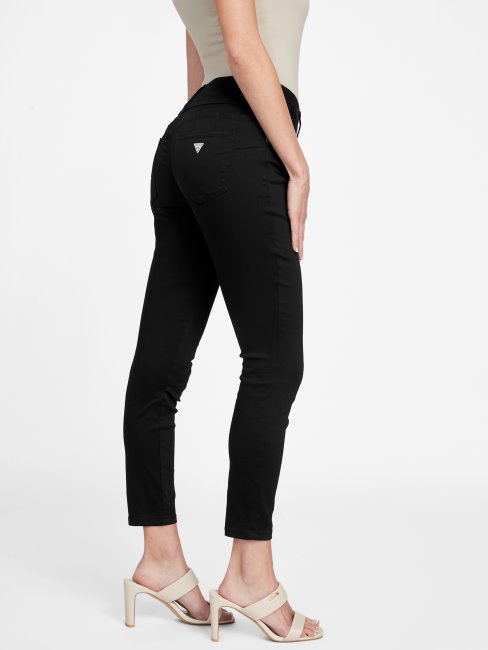 Jean Skinny Noir Taille Mi-haute à Trois Boutons Shana