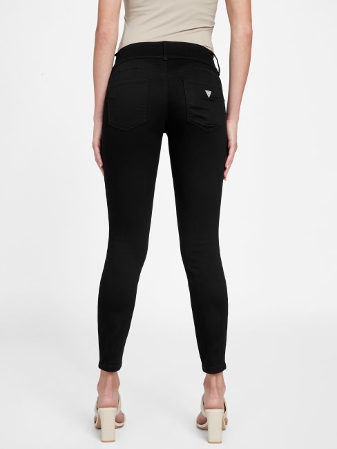 Jean Skinny Noir Taille Mi-haute à Trois Boutons Shana