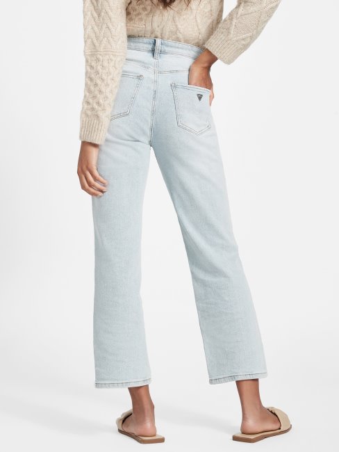 Jean Droit Taille Ultra Haute Eco Jolene Délavé Clair Guess