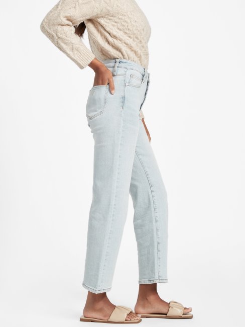 Jean Droit Taille Ultra Haute Eco Jolene Délavé Clair Guess