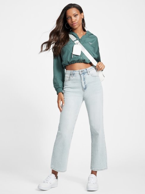 Jean Droit Taille Ultra Haute Eco Jolene Délavé Clair Guess