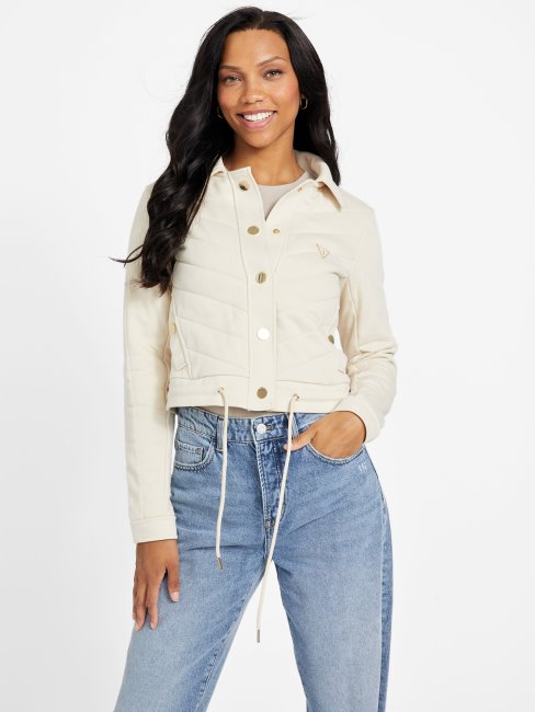 Veste Matelassée Becca En Huître Perlée