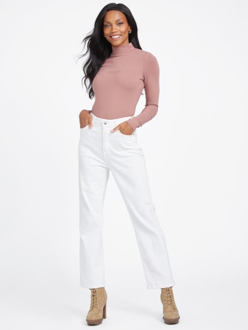 Guess Top Sydni Châtaigne Rôtie à Col Montant