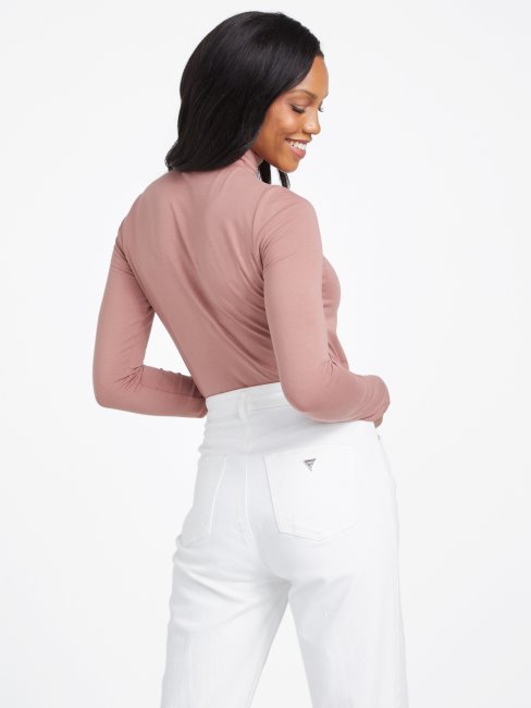 Guess Top Sydni Châtaigne Rôtie à Col Montant