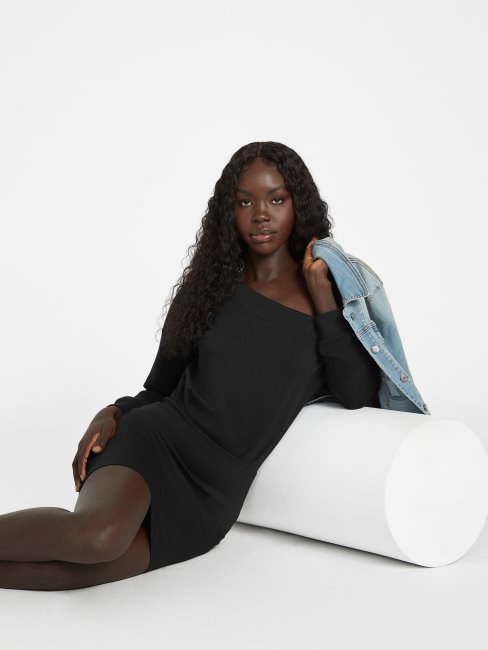 Marti Robe à épaules Dénudées Noir De Jais Guess