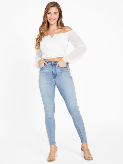 Guess Jenner Haut à épaules Dénudées Colombe Blanc